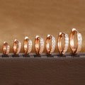 Pair Stainless Steel Huggie Minimal Hoop Earrings Little Crystal Zirconia