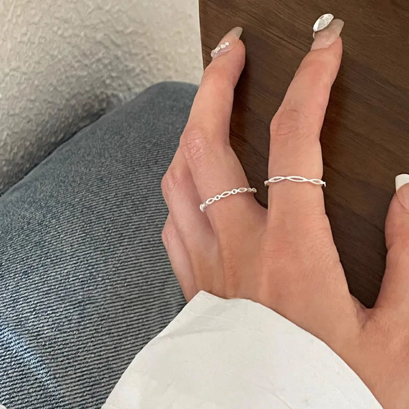 Sterling Silver Love Heart Hollowed Out Ring