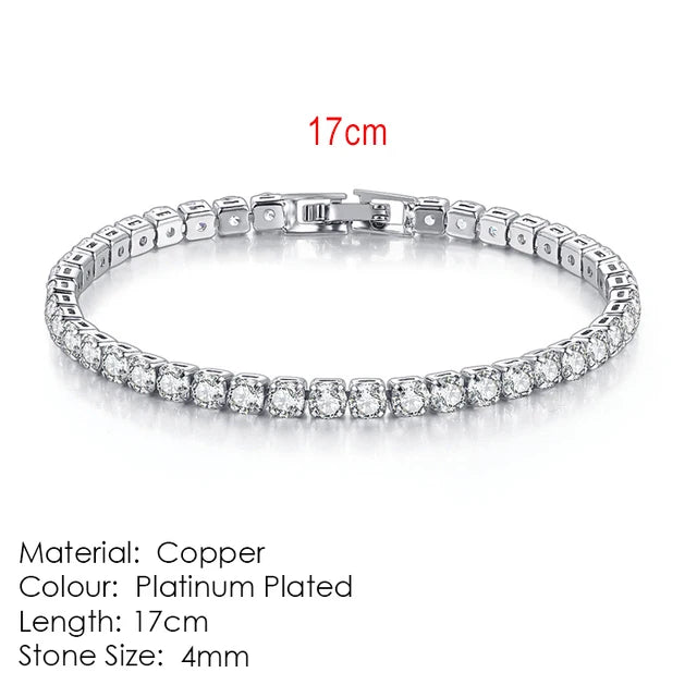 Silver Color 2.5/3/4/5mm Zircon Tennis Bracelet For Women and Men