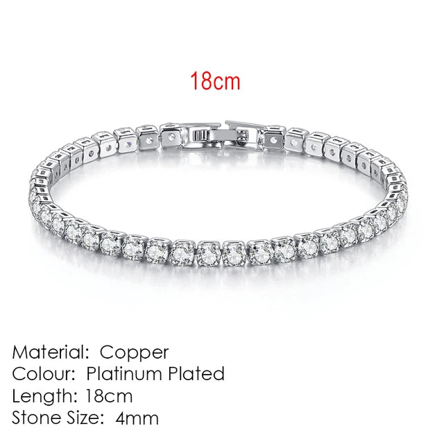 Silver Color 2.5/3/4/5mm Zircon Tennis Bracelet For Women and Men