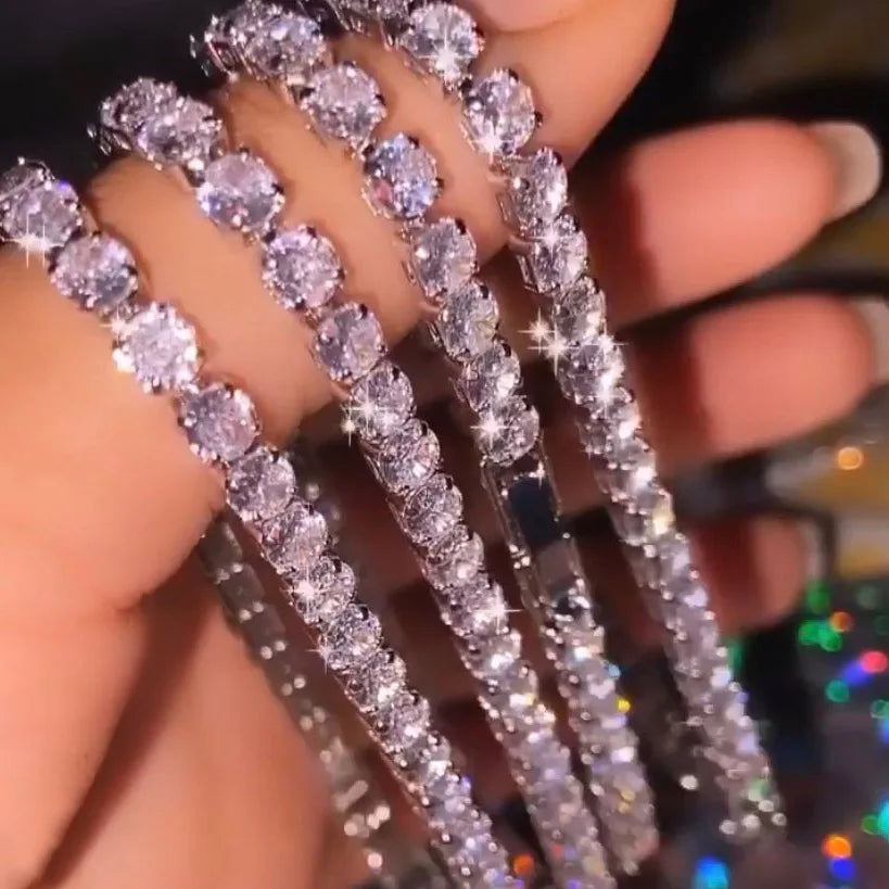 Silver Color 2.5/3/4/5mm Zircon Tennis Bracelet For Women and Men