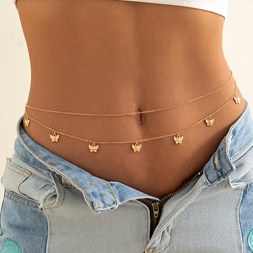 Crystal Glass Belly Belt Jewelry Accessories
