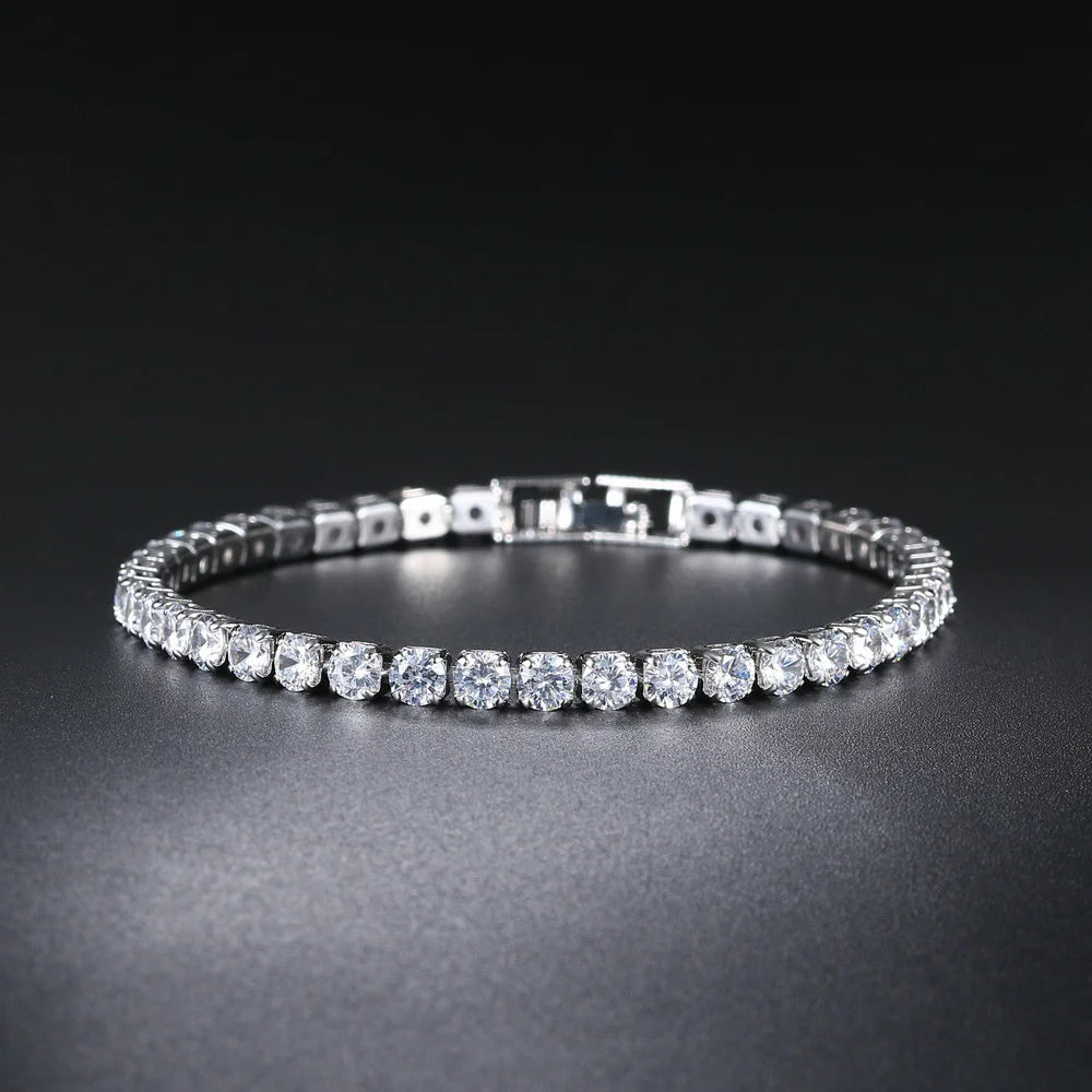 Silver Color 2.5/3/4/5mm Zircon Tennis Bracelet For Women and Men