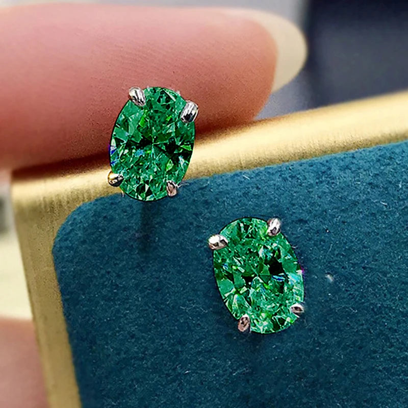 CAOSHI Simple Shiny Oval-shaped CZ Earrings for Female Graceful Lady Versatile Accessories Classical Elegance Women's Jewelry