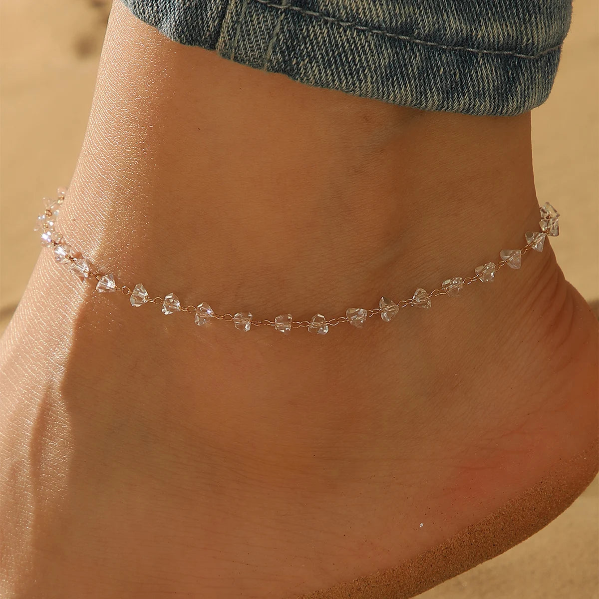 Crystal Cubic Zirconia Anklet