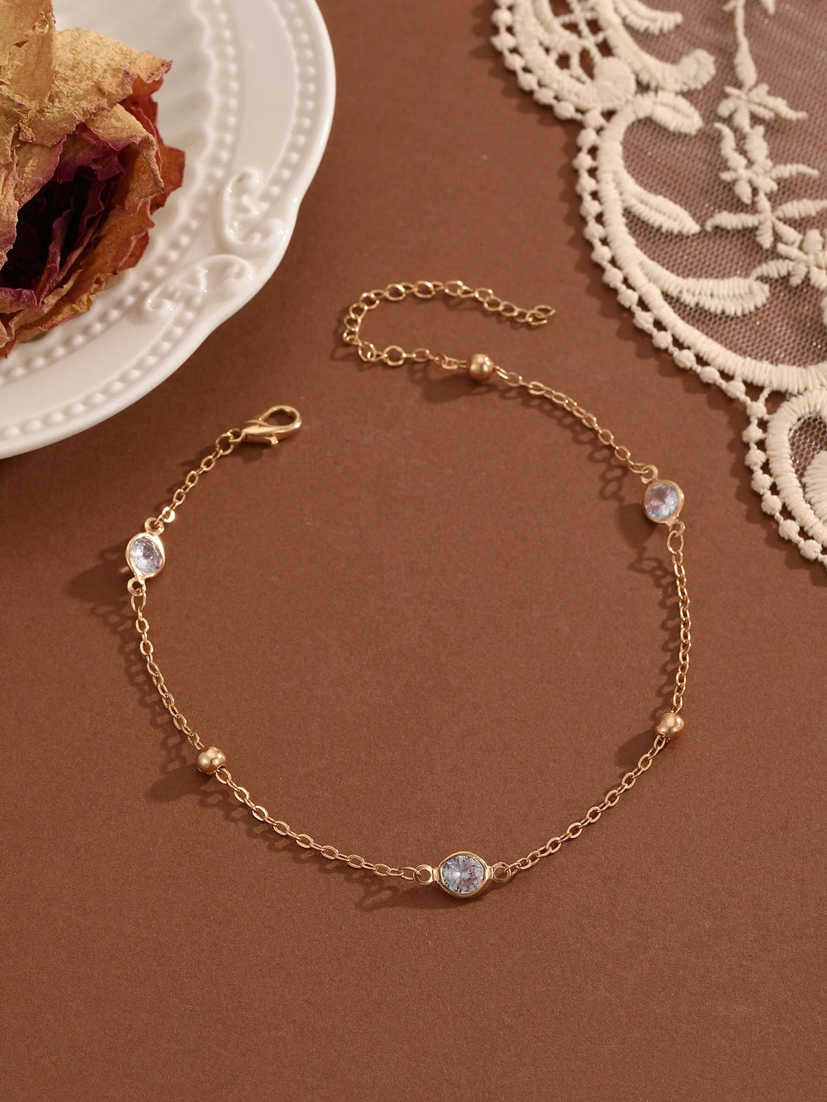 Crystal Cubic Zirconia Anklet