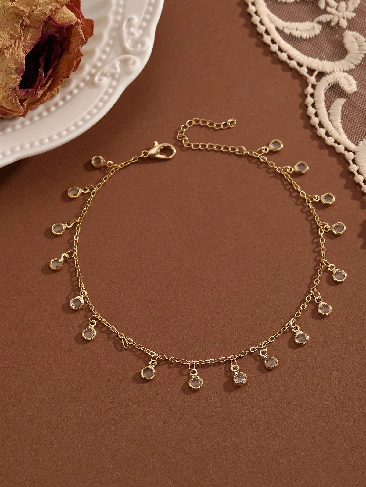 Crystal Cubic Zirconia Anklet